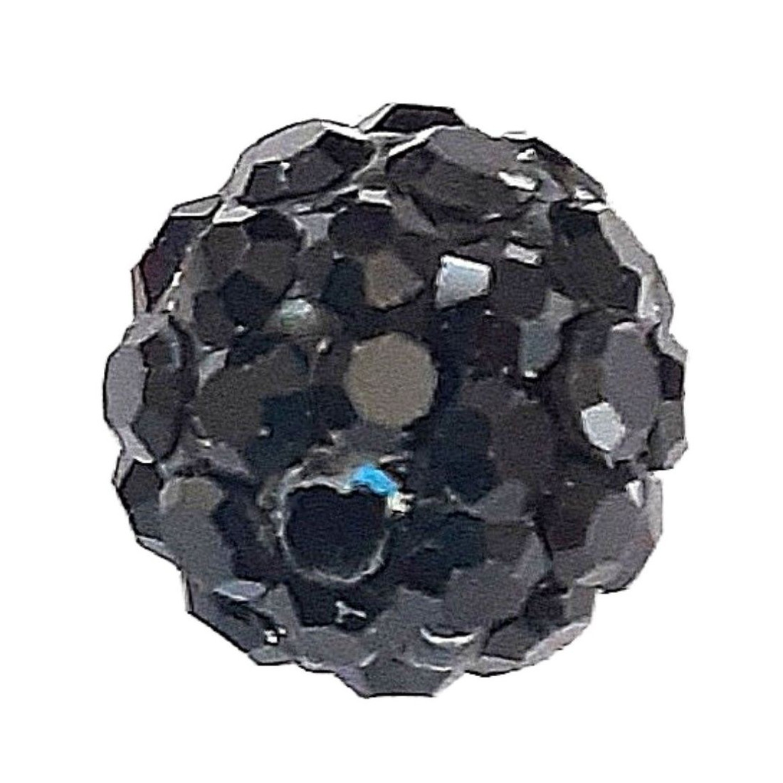 Lot de 5 boules disco strass rondes 8mm couleur noir jet à facettes pavé