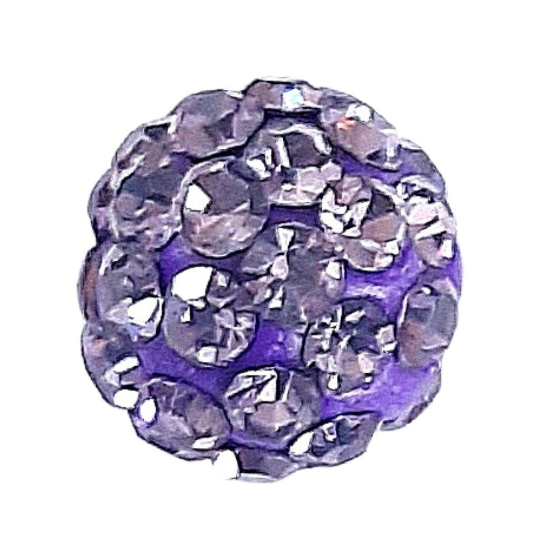 Lot de 5 boules disco strass rondes 8mm couleur violet fonçé tanzanite à facettes pavé