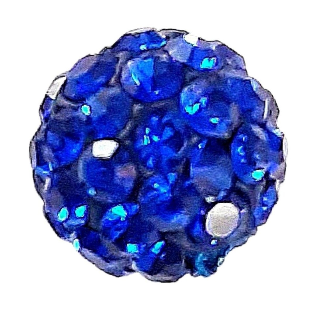 Lot de 5 boules disco strass rondes 8mm couleur bleu saphir à facettes pavé