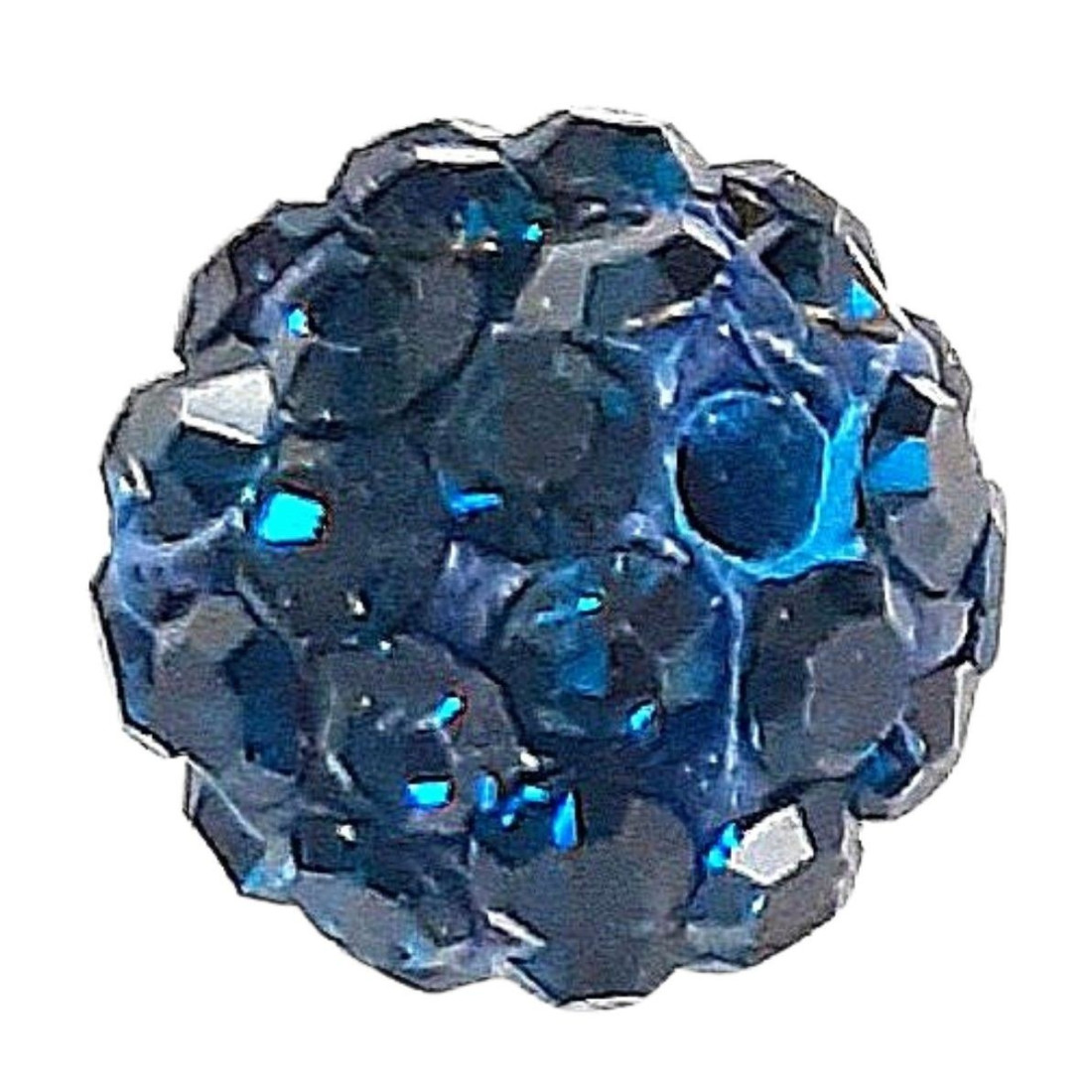 Lot de 5 boules disco strass rondes 8mm couleur bleu fonçé montana à facettes pavé