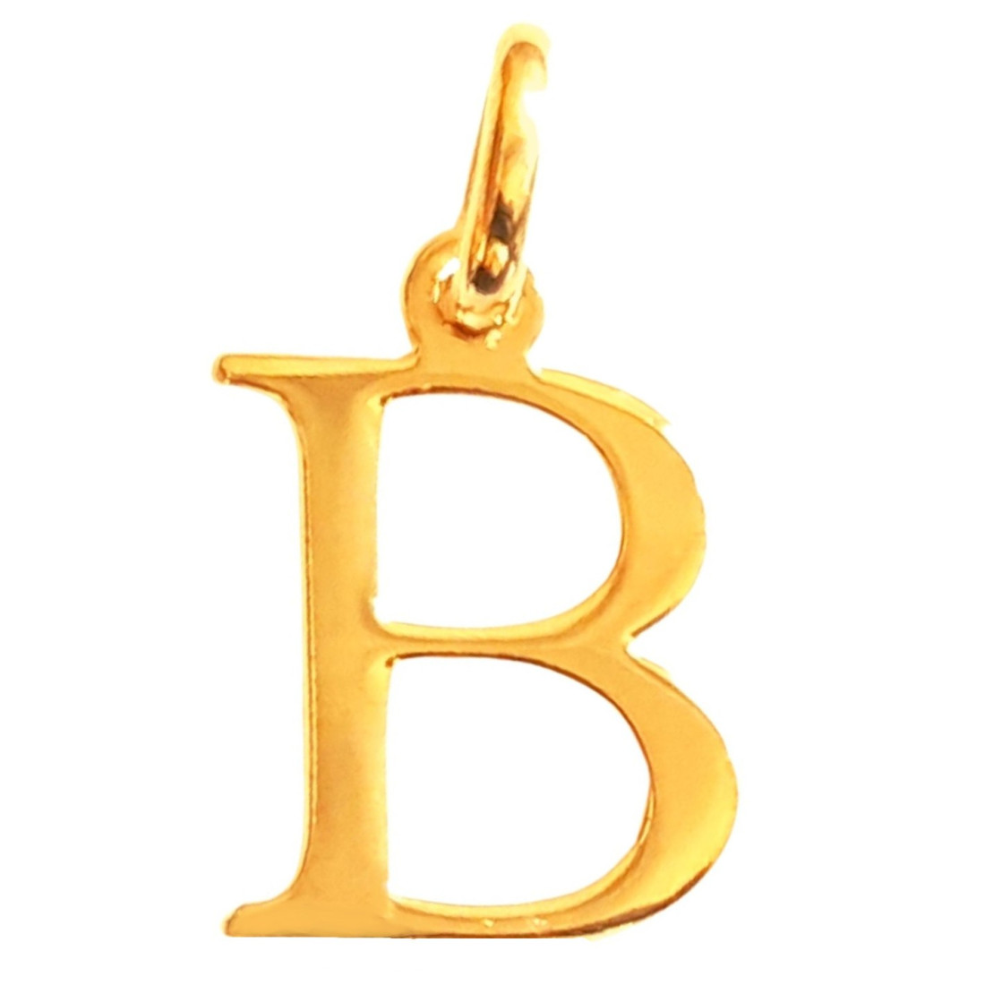 Pendentif Initiale simple lettre B en plaqué or + chaine