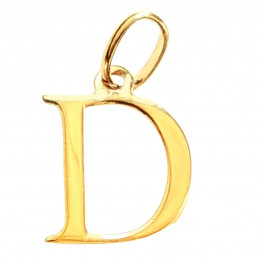 Pendentif Initiale simple lettre D en plaqué or