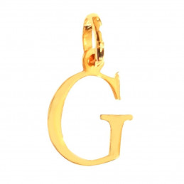 Pendentif Initiale simple lettre G en plaqué or + chaine