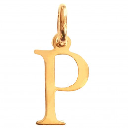 Pendentif Initiale simple lettre P en plaqué or + chaine