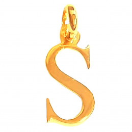Pendentif Initiale simple lettre S en plaqué or + chaine