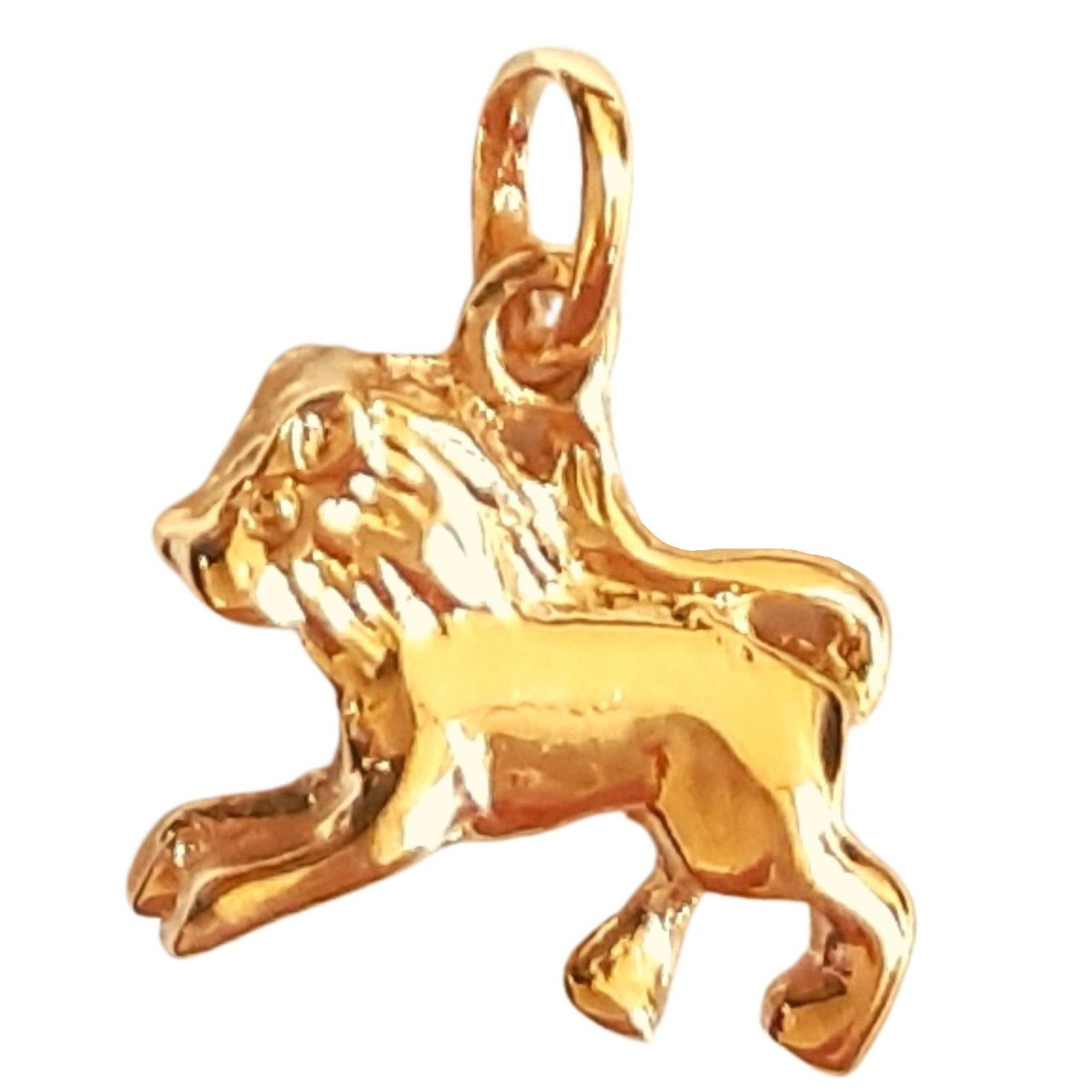 Pendentif Signe Astrologique zodiaque Lion en plaqué or + chaine