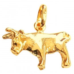 Pendentif Signe Astrologique zodiaque Taureau en plaqué or + chaine
