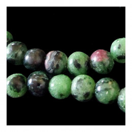 Fil de 48 perles rondes 8mm 8 mm en rubis dans zoisite