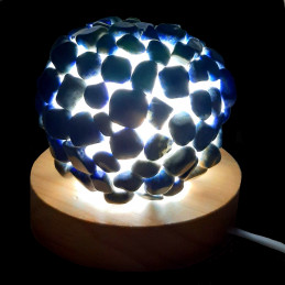 Lampe à LED en pierres roulées de lapis lazuli lazulis 7 - 8cm diamètre 460 gr env