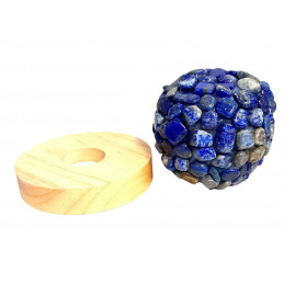 Lampe à LED en pierres roulées de lapis lazuli lazulis 7 - 8cm diamètre 460 gr env
