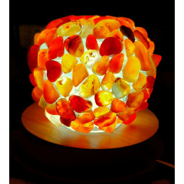 Lampe à LED en pierres roulées de cornaline agate rouge 7 - 8cm diamètre 450 gr env
