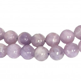 Fil de 61 perles rondes 6mm 6 mm en lépidolite violet clair