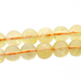 Fil de 62 perles rondes 6mm 6 mm en citrine naturelle non chauffée