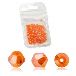Lot de 90 perles toupies 4mm Imitation couleur orange