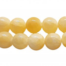 Fil de 48 perles rondes 8mm 8 mm en Jade Jaune naturel