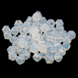 Lot de 90 perles toupies 4mm Imitation couleur blanc opalite opalescent
