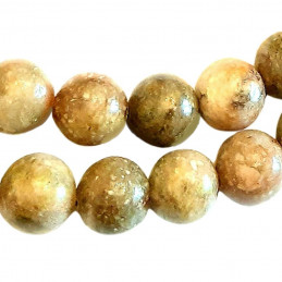 Fil de 35 perles rondes 10mm 10 mm en Unakite épidote