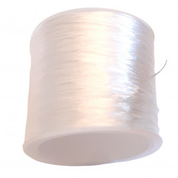 Rouleau bobine de 60 m de fil de fibres élastique couleur cristal transparent 1mm