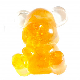 Statuette ourson ours en résine et chips citrine 5cm haut - 150gr