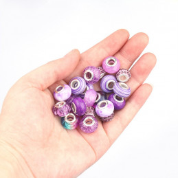 Kit DIY de bracelets à faire soi même avec charms breloques perle violet
