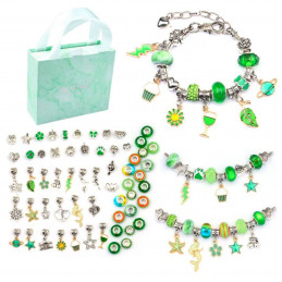 Kit DIY de bracelets à faire soi même avec charms breloques perles vert