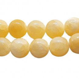 Fil de 30 perles rondes 6mm 6 mm en Jade Jaune naturel