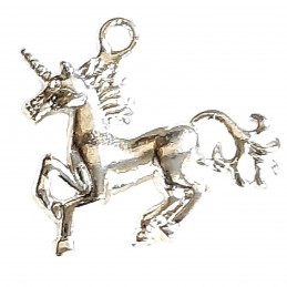 Lot de 5 breloques argentées Licorne cheval mythologique 2,5cm