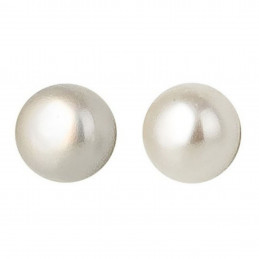 Boucles d'oreilles classique boule perle d'eau douce blanche et en plaqué or 6 mm