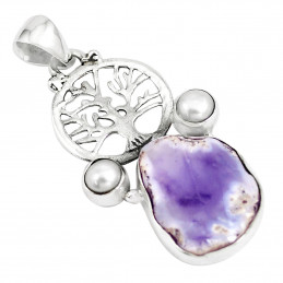 Pendentif en opale violette...