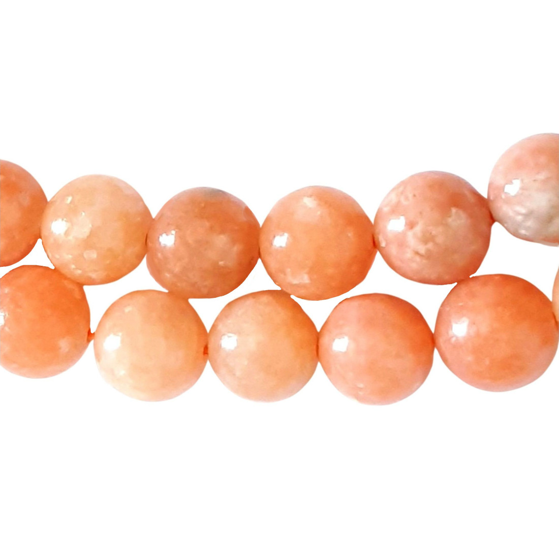 Fil de 62 perles rondes 6mm 6 mm en calcite orange naturelle