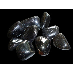 2 X pierres roulées en Larme d&#39 apache - obsidienne noire
