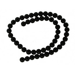 Fil de 48 perles rondes 8mm 8 mm en onyx noir