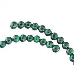 Fil de 93 perles rondes 4mm 4 mm en malachite verte