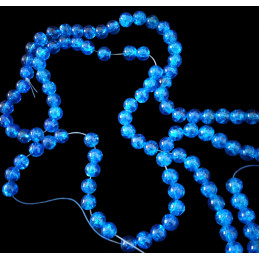 Fil de 100 perles rondes craquelées bleu fonçé en verre 8mm 8 mm