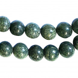 Fil de 92 perles rondes 4mm 4 mm en serpentine jadeite