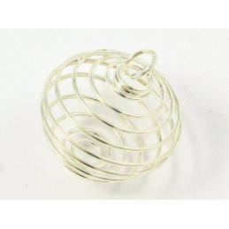 10 X Cages ou boules ressort pour pendentif ou perles argenté