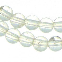 Fil de 95 perles rondes 4mm 4 mm en cristal de roche quartz