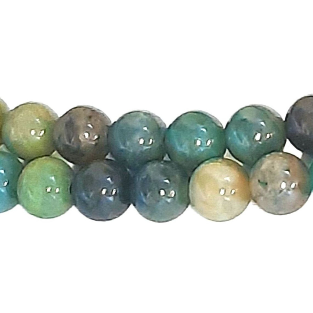 Fil de 64 perles rondes 6mm 6 mm en chrysocolle naturelle
