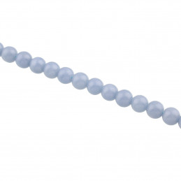 Fil de 48 perles rondes 8mm 8 mm en angélite bleue