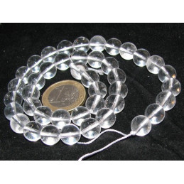 Fil de 64 perles rondes 6mm 6 mm en cristal de roche quartz