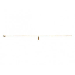 Chaine de cheville tiki polynésien en onyx noir & plaqué or 25cm