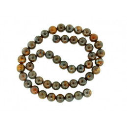 Fil de 48 perles rondes 8mm 8 mm en bronzite
