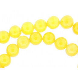 Fil de 64 perles rondes 6mm 6 mm en agate jaune transparente