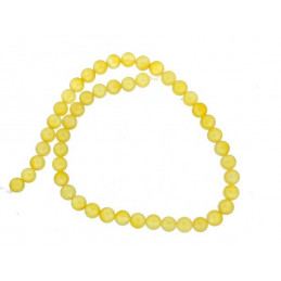 Fil de 48 perles rondes 8mm 8 mm en agate jaune transparente