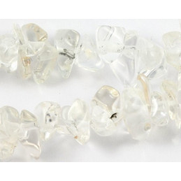 Fil de chips perles en cristal de roche véritable - fil 90cm