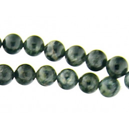 Fil de 64 perles rondes 6mm 6 mm en jaspe vert kambaba