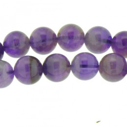 Fil de 48 perles rondes 8mm 8 mm en Améthyste