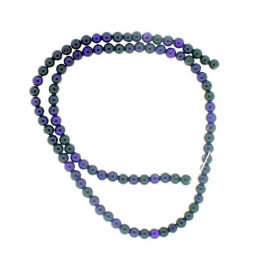 Fil de 92 perles rondes 4mm 4 mm en agate violette transparente