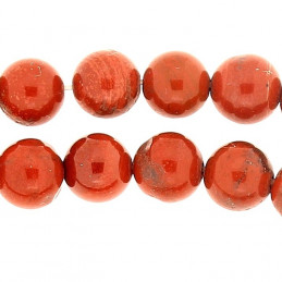 Fil de 64 perles rondes 6mm 6 mm en Jaspe rouge
