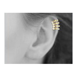 Boucles d'oreilles bague d'oreille 4 attaches cz cristal en plaqué or